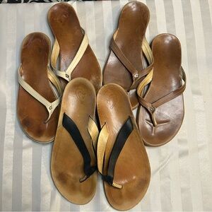 Lot of 3 size 10 women’s olukai flip flops